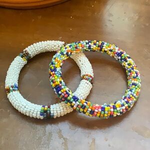 Beaded bangle bracelets